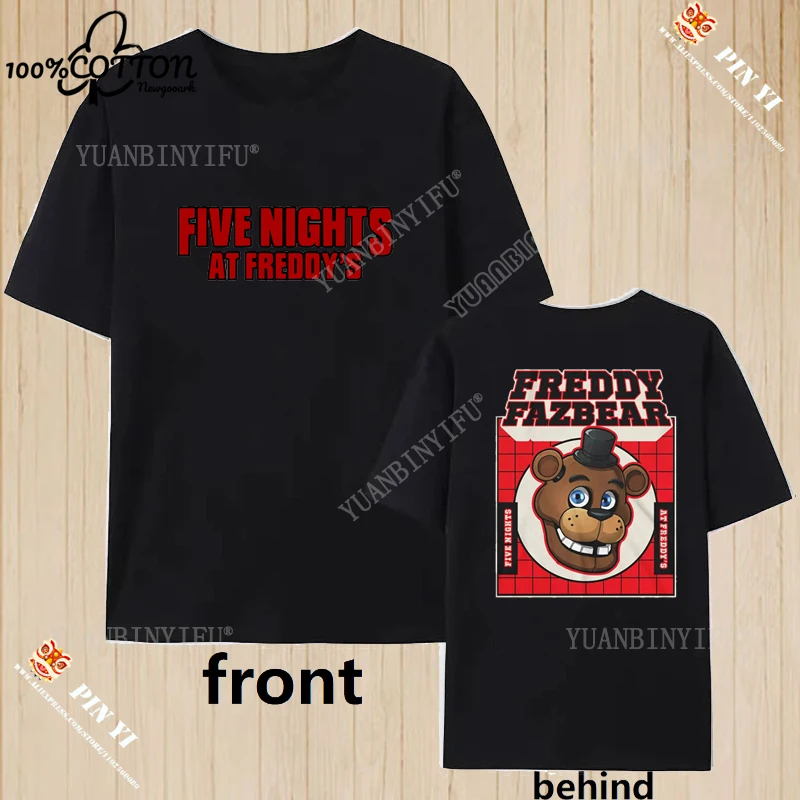 Фото Harajuku модная повседневная футболка Fnaf 2 Animatronics Five Nights A Street с летним принтом, 100% хлопок, креативная футболка с круглым вырезом и короткими рукавами №5