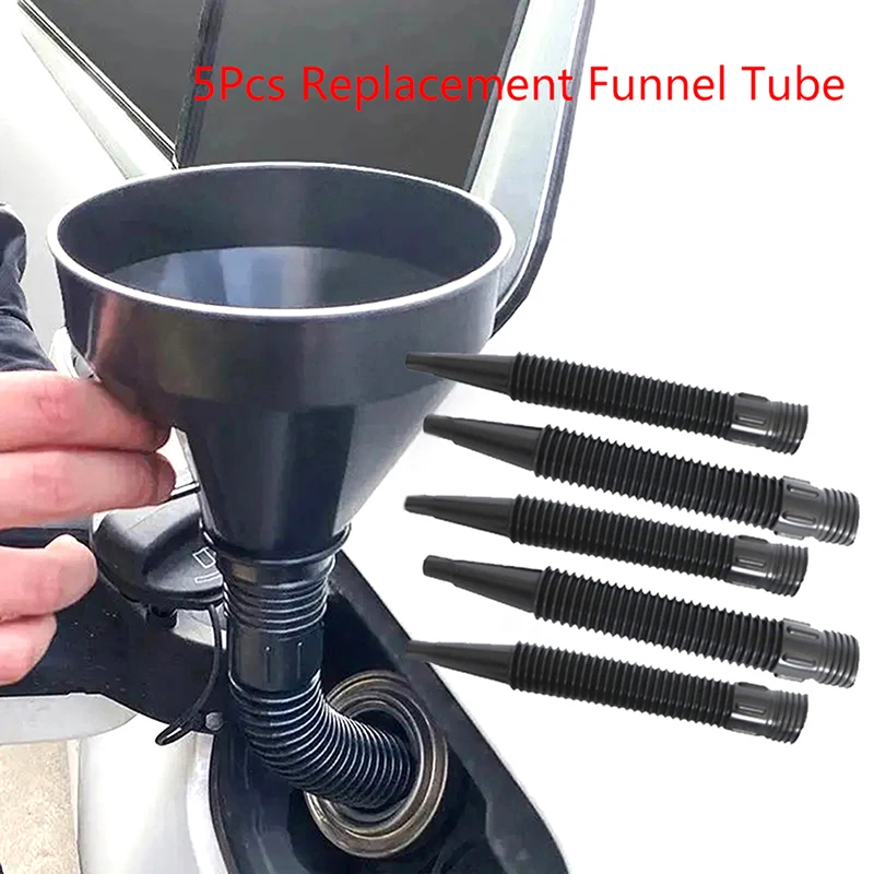 

5pcs Replace Telescopic Tube Engine Refueling Funnel Car Motorcycle Truck Oil Gasoline Filling Strainer Extension Pipe