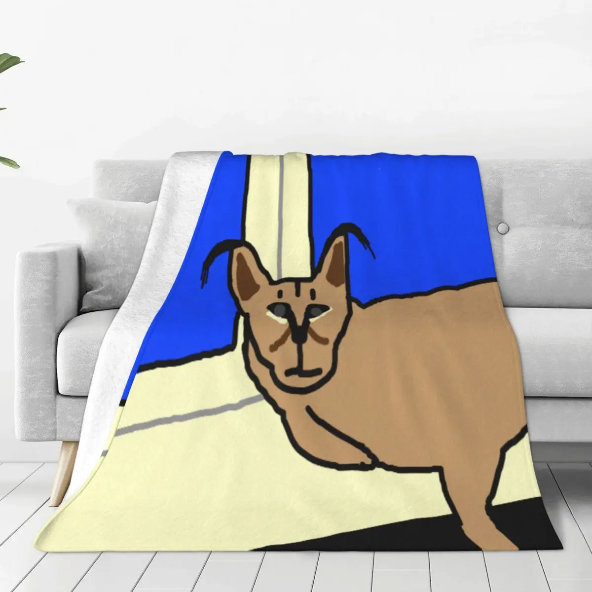 

Big Floppa Animal Cat Blanket Comforter Bed Soft Bed Baby Blanket minimalist microfiber Thick warm washable wind blanket fluffy