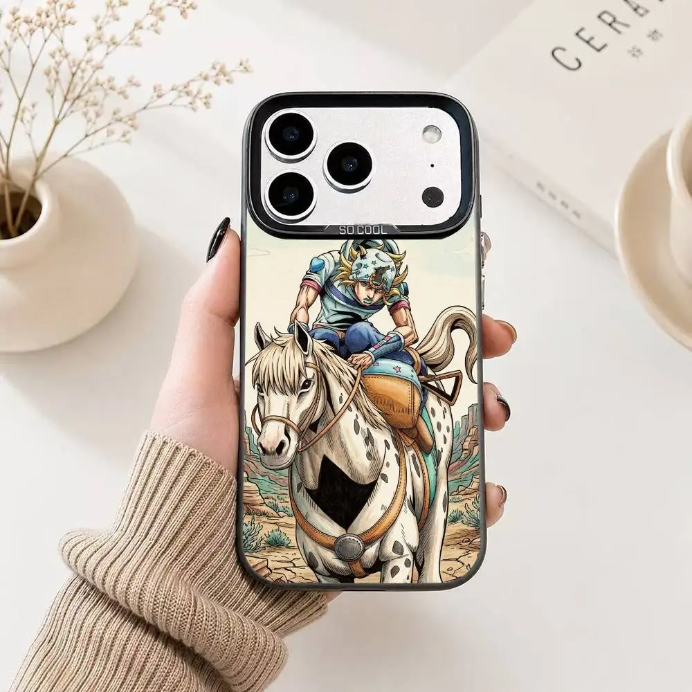 Фото Чехол для телефона Johnny Joestar J-Jojo Anime для iPhone 17, 16, 15, 14, 13, 12, 11 Plus, Pro Max, XS, цветной серебристый чехол-накладка №3