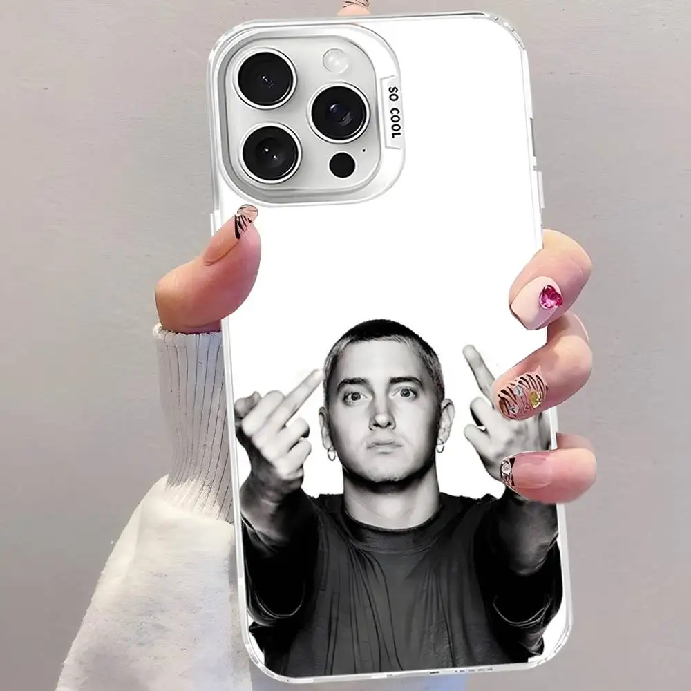 Фото Чехол для телефона Super Rapper Eminem, цвет серебристый, для iPhone 17 16 15 14 13 12 11 Pro Max Plus №4