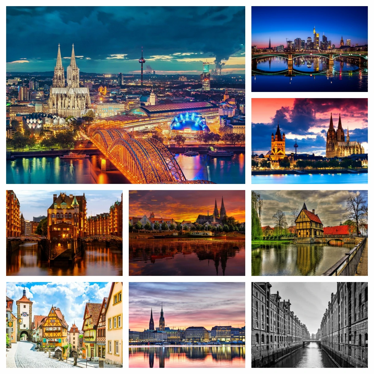 

German City Landscape Diamond Rhinestones Painting Hamburg City Scenery Cross Stitch Embroidery Picture Mosaic Craft Home Decor