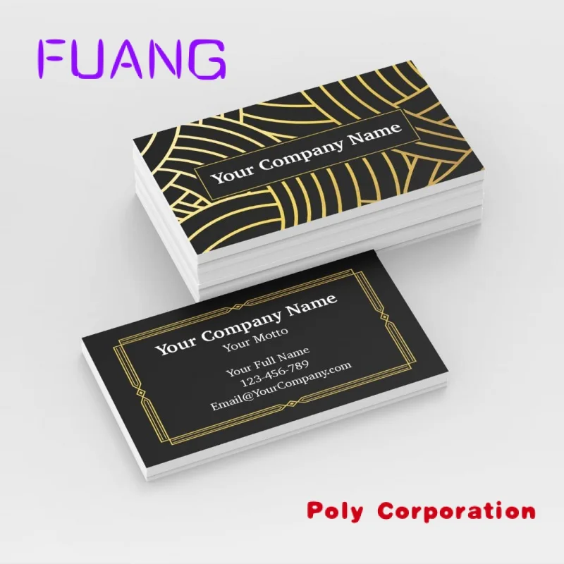 

High Quality Custom Luxury Black Gold Foil Logo Printing Business Cards With Own Design Cheap Personalized Cards