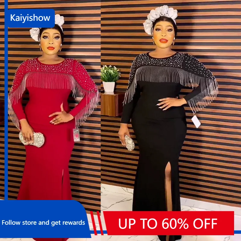 

Платье-макси из полиэстера, с длинным рукавом и круглым вырезом