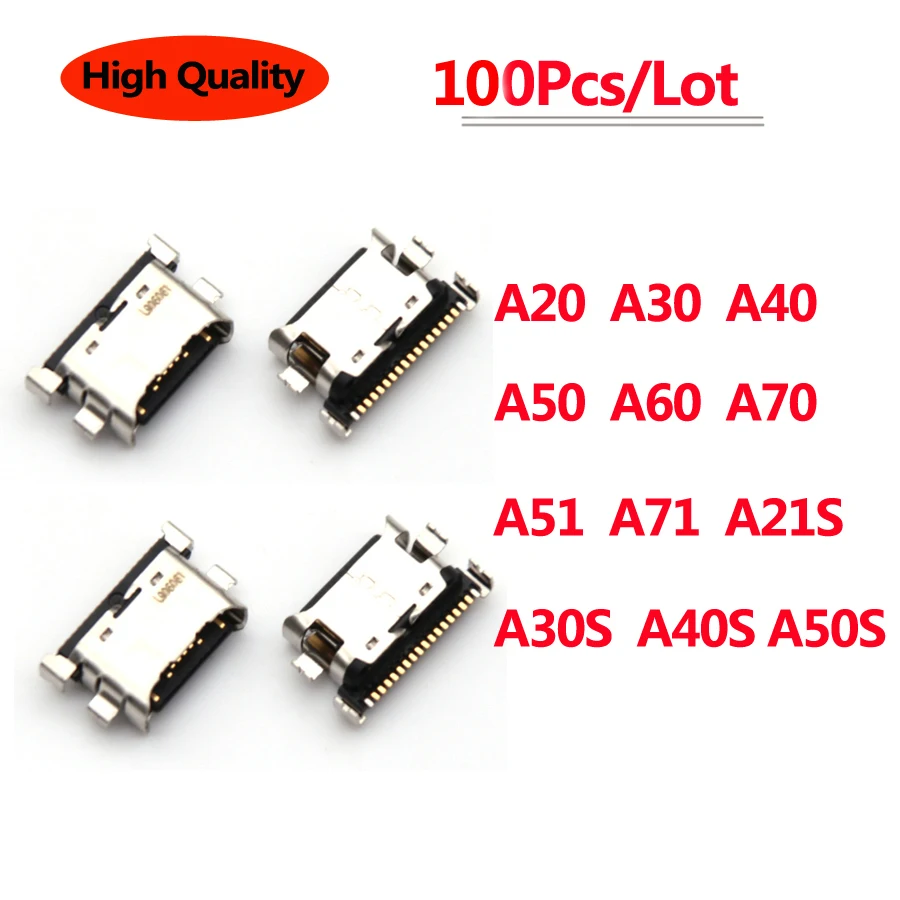 100pcs 18 Pin USB Charging Charger Connector Port Dock Socket For Samsung Galaxy A51 A71 A21S A40S A50S A20 A30 A40 A50 A60 A70