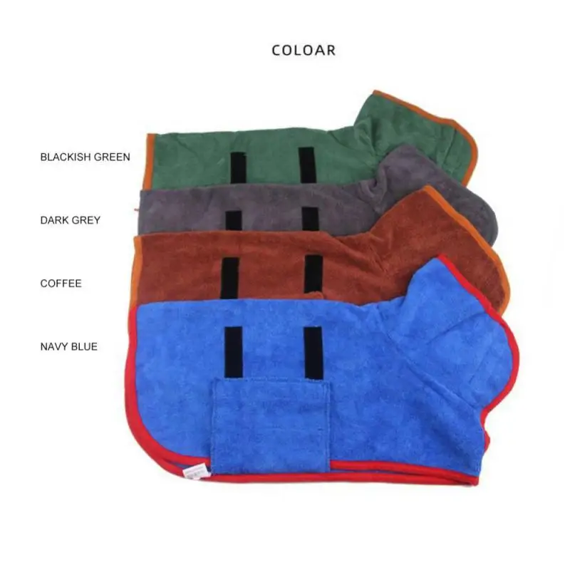 

Dog Bathrobe Towel Super Absorbent Dog Drying Coat Adjustable Pet Towel for Large Medium Small Dogs Cats Dog Accessories
