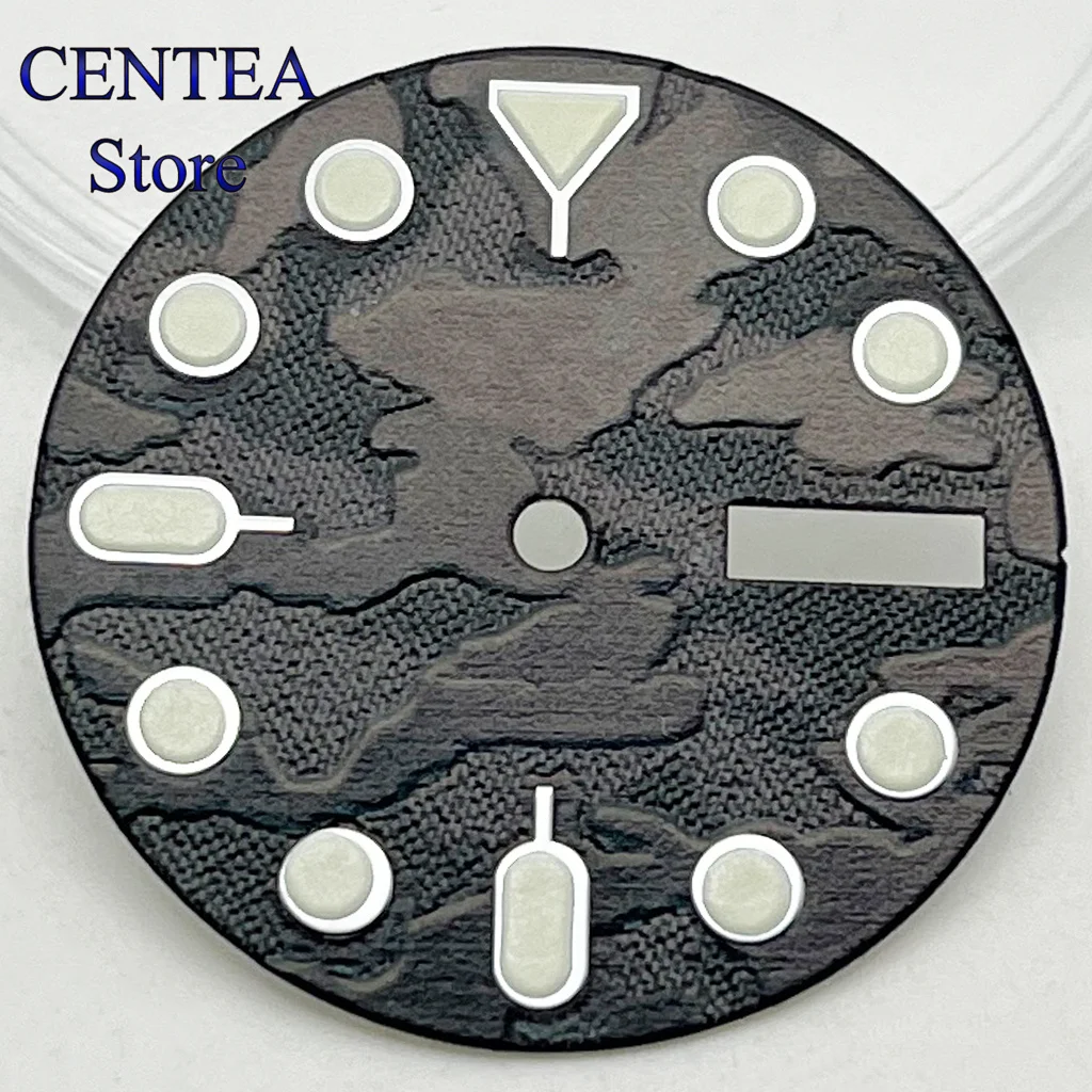 Стерильный циферблат часов RICHUS 28 6 мм зеленый светящийся механизм NH36 подходит для