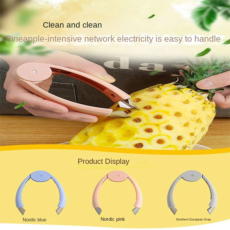 

Pineapple Knife Peeler Stainless Steel Peeling Pineapple Artifact 304 Gouging Clip Seed Peeling Knife Tool Clip Household