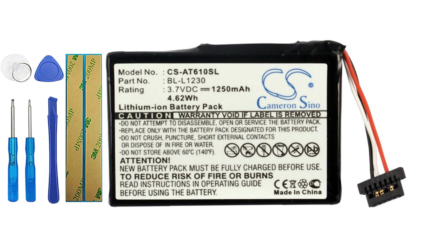 Cameron Sino 1250mA Battery for Airis T610, T620, T920, T920A, T920E, T920EF BL-L1230