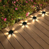 led powered solar lamp outdoor waterproof ground lights underground sensing landscape deck lights for garden lawn yard pathway