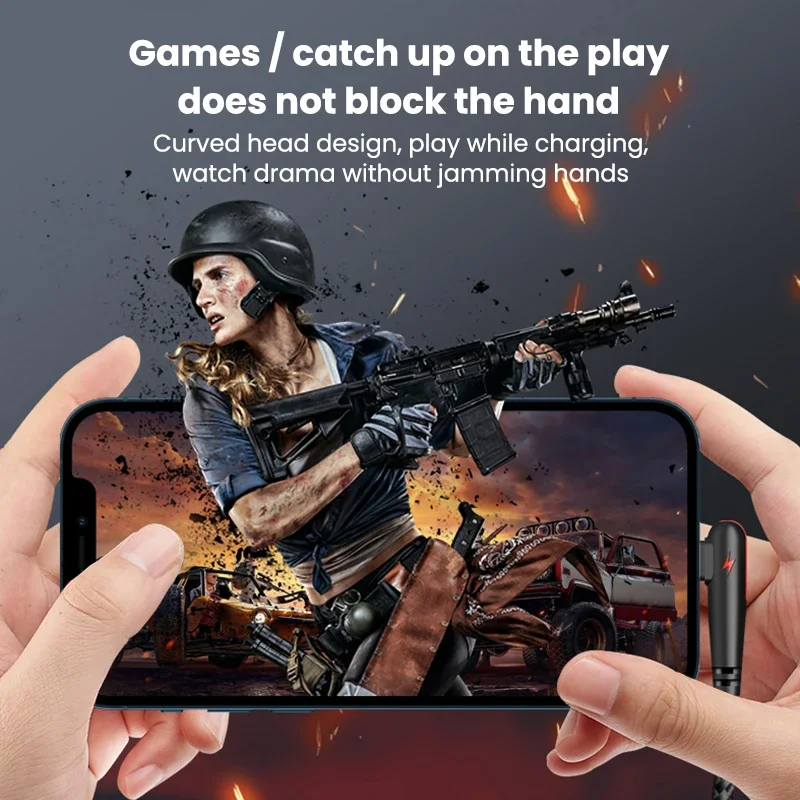 Фото Универсальный кабель Xiaomi 120 Вт, 2 м, USB-тип C, локоть 90 градусов, мобильный телефон, супер быстрая зарядка для Huawei, зарядный шнур Samsung №2