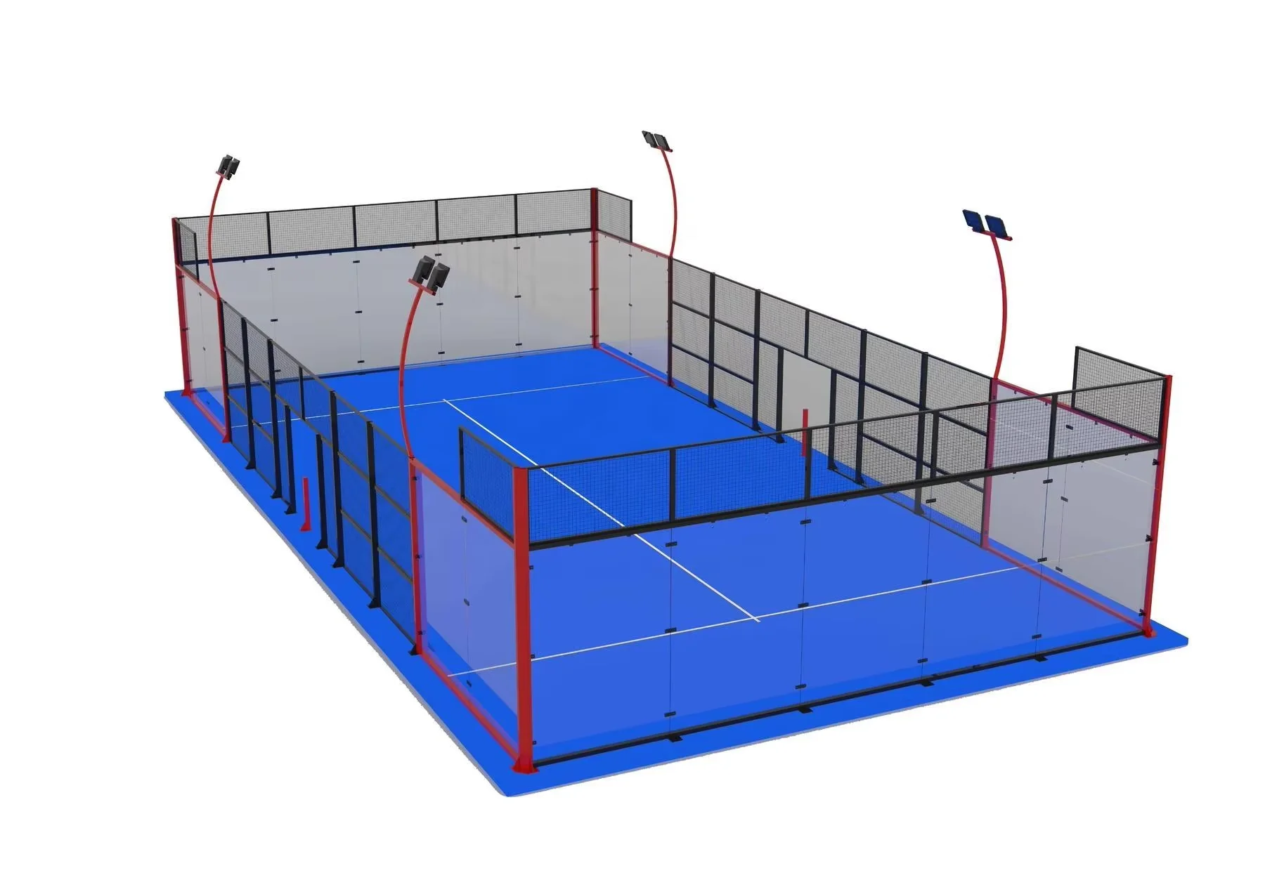 Фото Теннисный корт-клетка XTZPADEL для падела на открытом воздухе с панорамным видом, полный комплект, оптовая продажа, корт для сквоша с закаленным стеклом №5