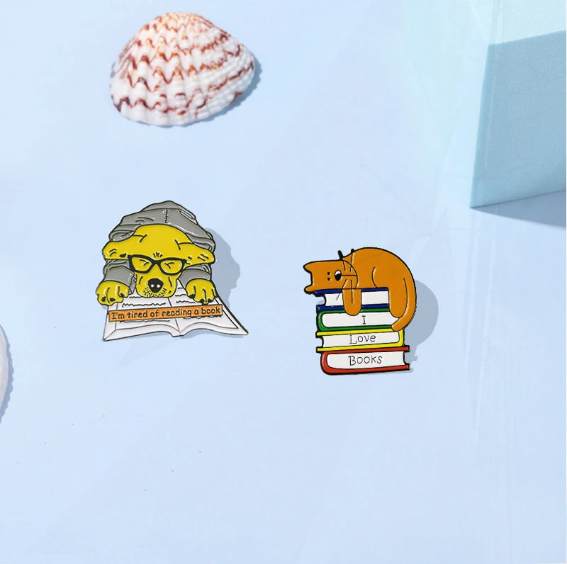 Значок на лацкан для сумки одежды значок чтения с животными подарок детей друзей