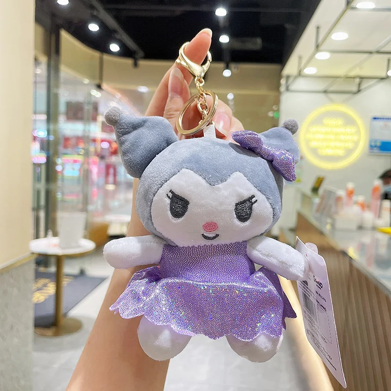 

Милые маленькие набивные игрушки Kuromi из аниме Kawaii Kuromi Pendnat, плюшевая кукла, мультяшная Детская плюшевая игрушка, брелок для девочек, подарок на день рождения