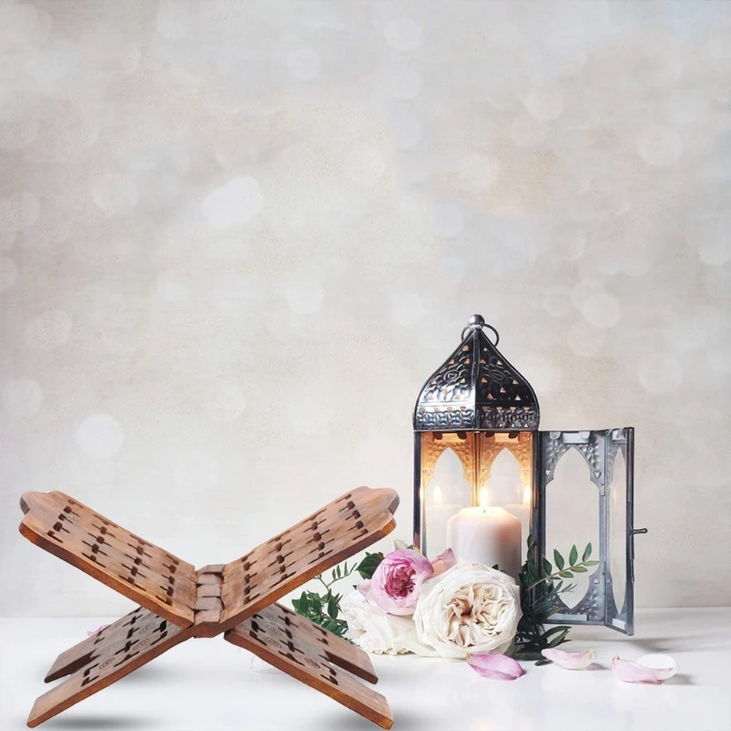 

Wooden Kuran Quran Koran Holy Book Stand Holder Shelf Islam Eid Ramadan Mubarak Home Decoration Gift