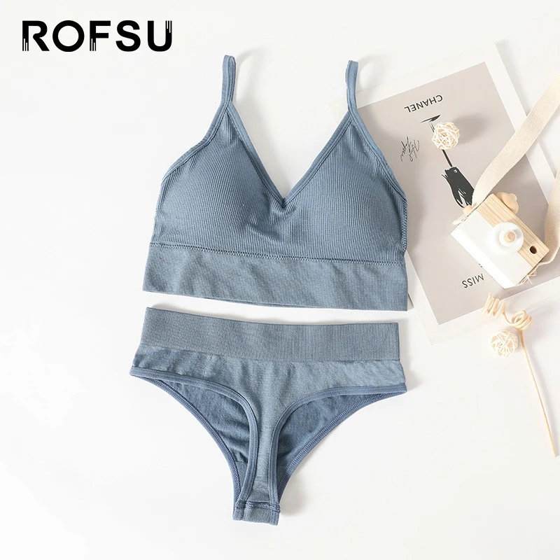 ROFSU комплекты бюстгальтеров женское нижнее белье бесшовное сексуальное