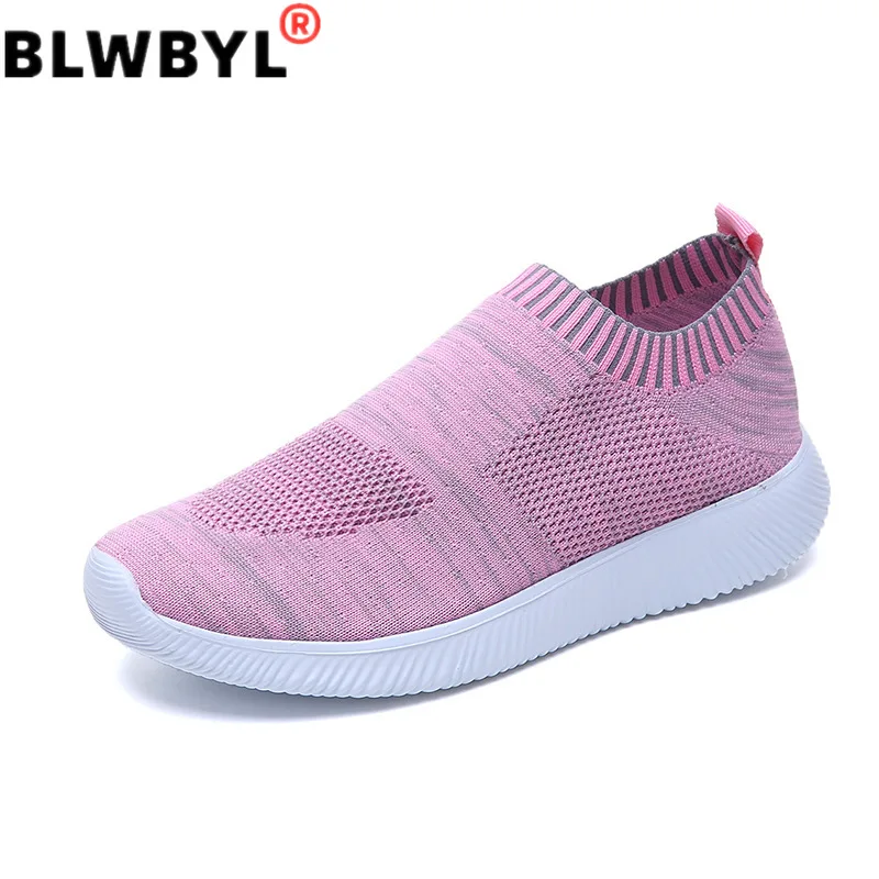 Кроссовки-носки женские Вулканизированная подошва без шнуровки плоская большие