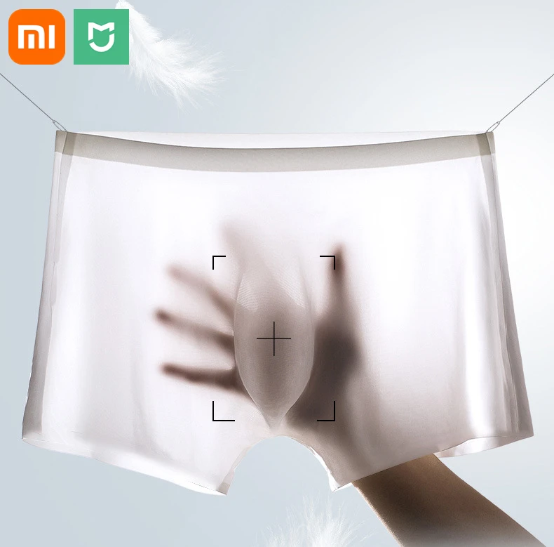 Xiaomi Mijia Men Panties Mens Ice Silk Seamless Underwear Ultra-thin Breathable Boxer Shorts For Male Underpants Boxershorts