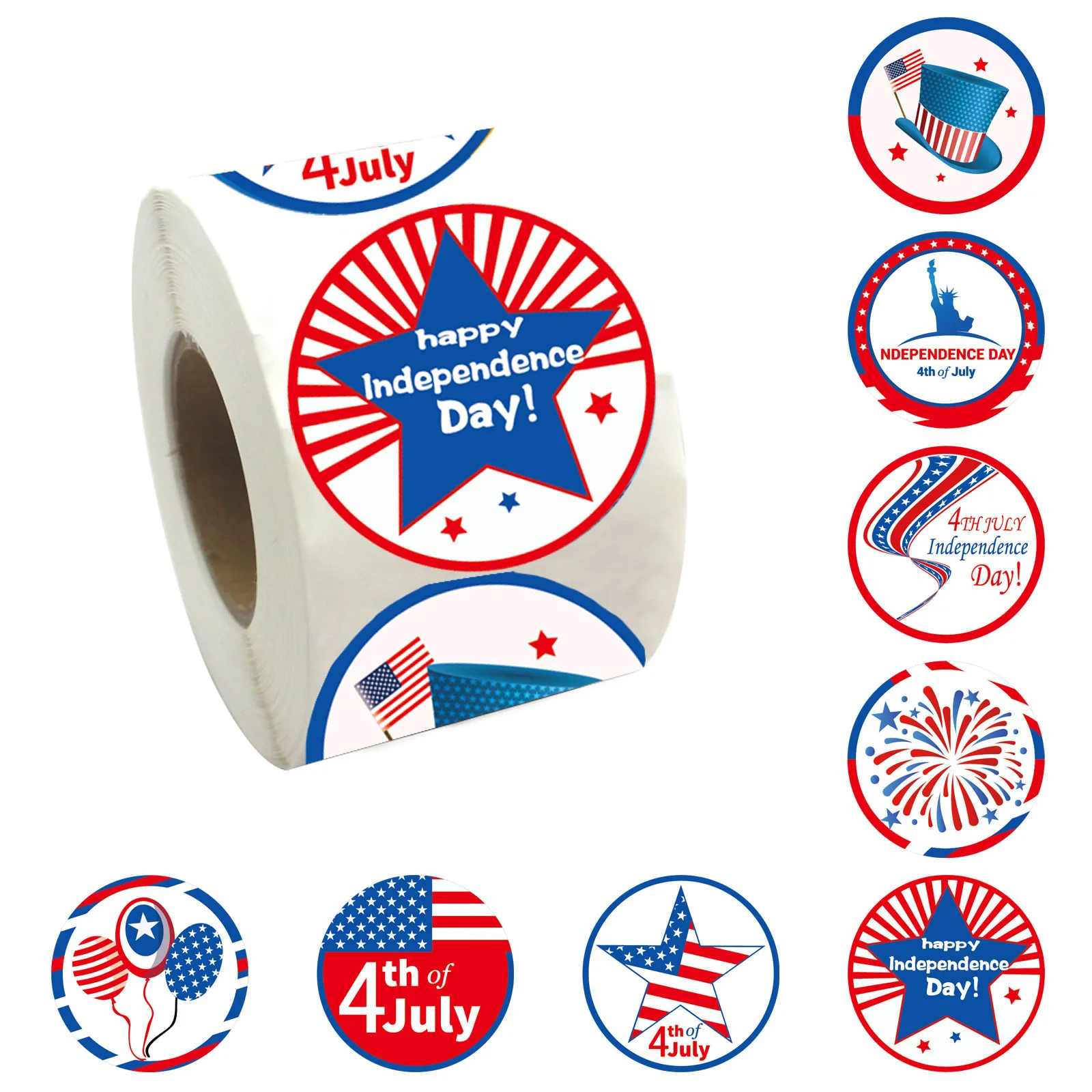 

Letters Pattern 1 Roll 500 Pcs Independence Day Sealing Sticker Party Gift Tape American Flag Sticker