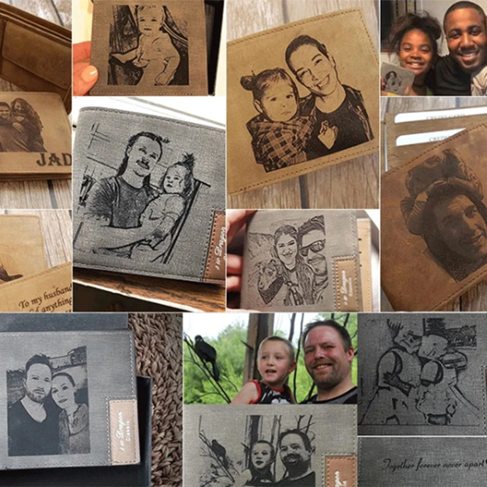 Men Long Wallet Father's Mother's Day Gift From Daughter Son Custom Engraved Photo Personalized Birthday Anniversary Gifts Men