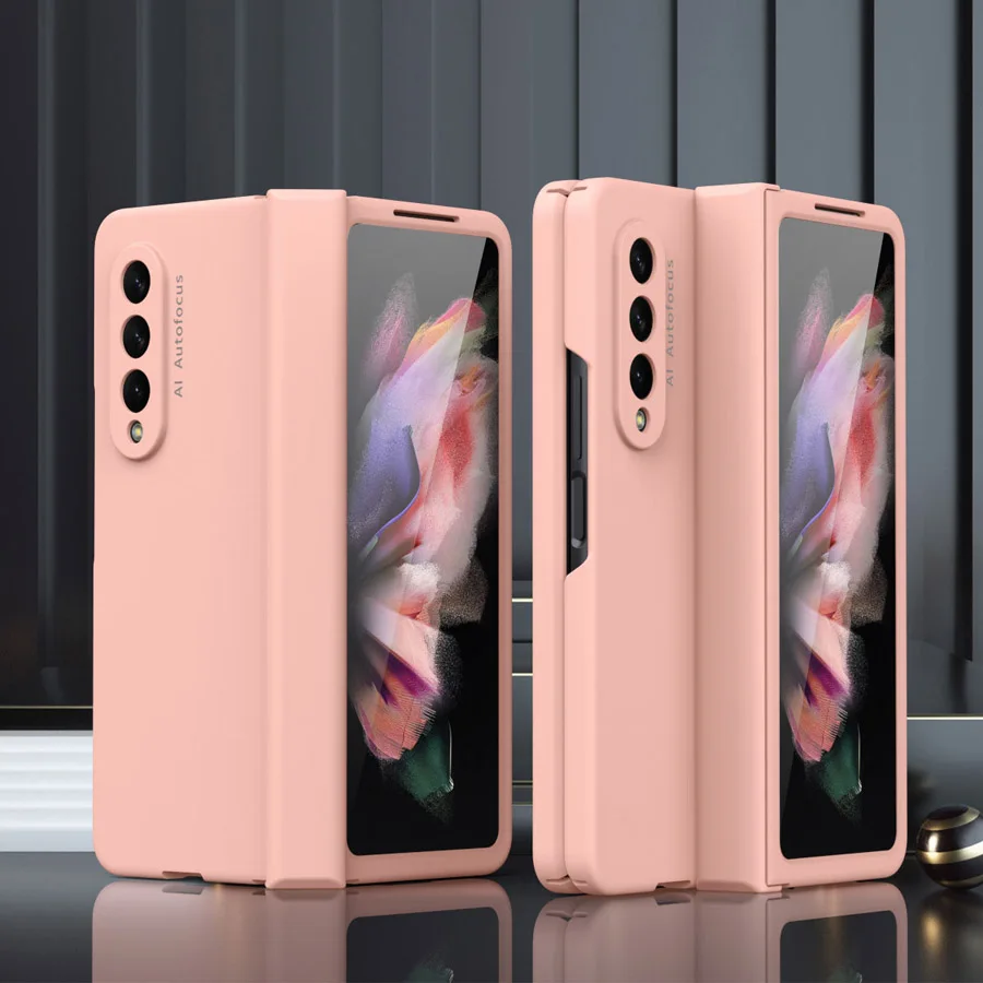 

Чехол-накладка карамельных цветов с закаленным стеклом для Samsung Galaxy Z Fold 3