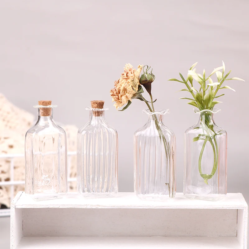 Миниатюрная прозрачная стеклянная банка для конфет кукольного домика