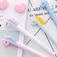 4pcs creative cartoon cute macaron unicorn gel pen soft glue signature pen student writing office pen exam ball pen