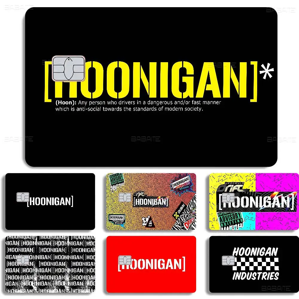 Фото Матовая пленка-наклейка Hoonigan Logo Fashion (золото, серебро, черный) для банковских, кредитных и дебетовых карт №1