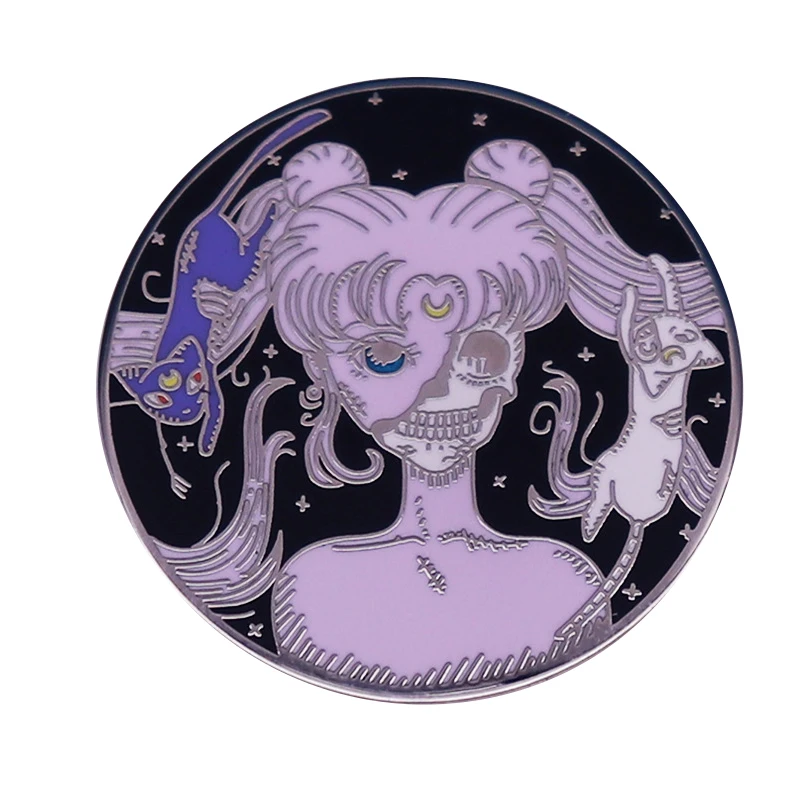 

D1270 эмалевые броши в виде страшного аниме скелета для девочек, крутые заколки, Значки для одежды, рюкзака, лацкана, модные украшения, аксессу...