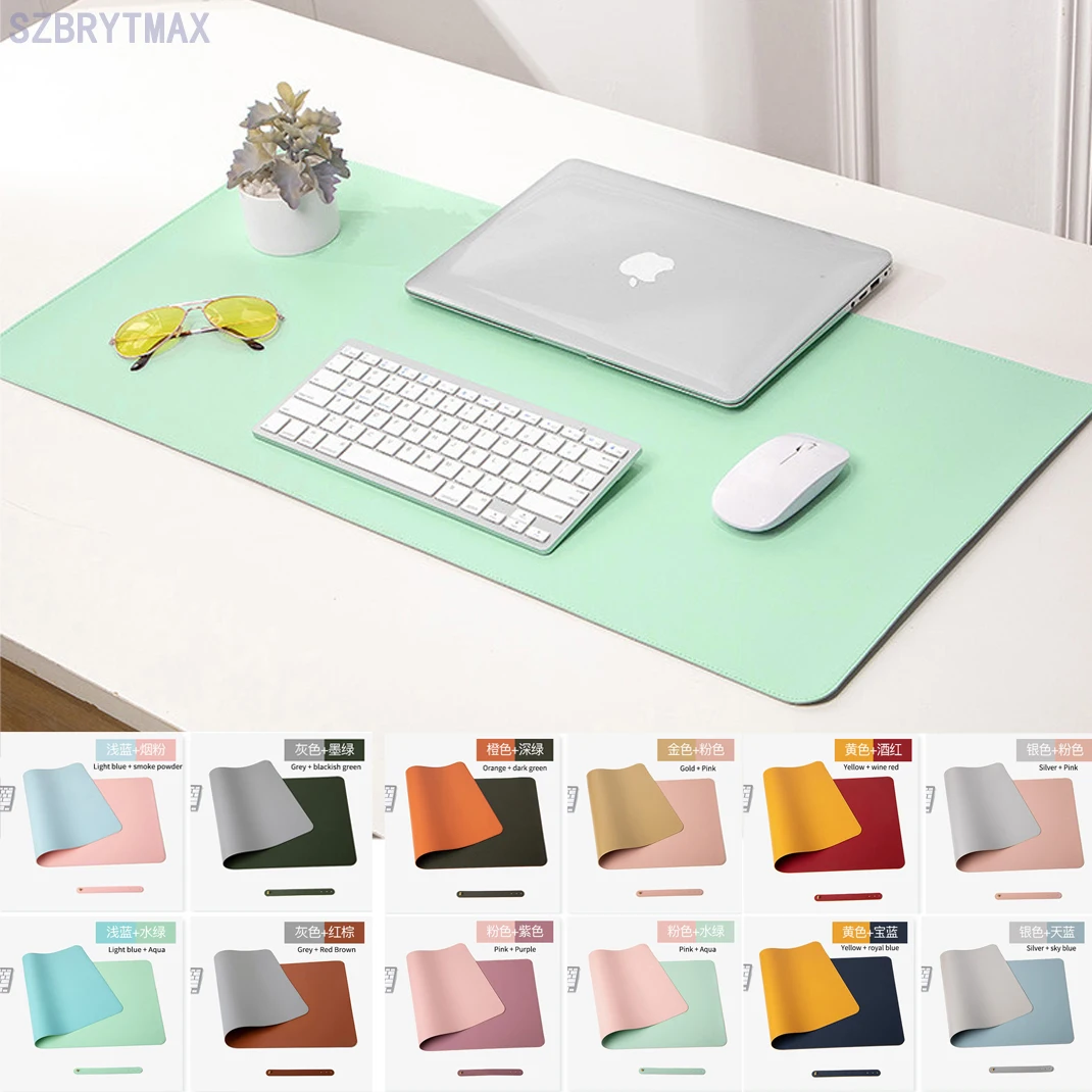 

New Hot Non Slip Wear Resistant Computer Notebook Soft PU MousePad Double Side Leather Mousepad Waterproof Protective Laptop Mat
