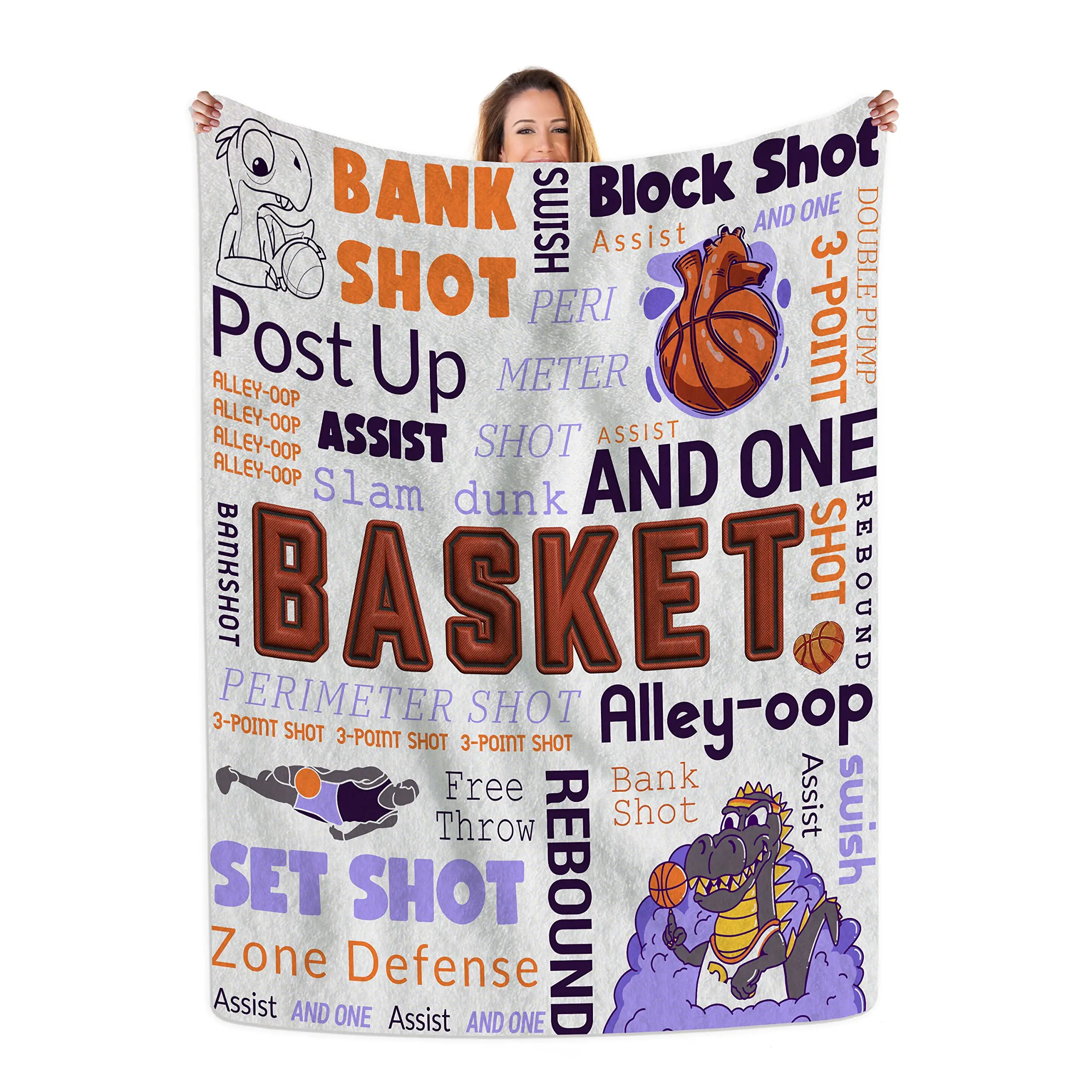 

Throw Blanket Bed Sofa Nap Office Travel Blanket Teen Gifts Basketball Super Soft Warm Fleece Blanket Teen Boys Anime Blanket
