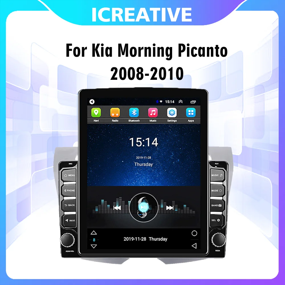 

Car Multimedia Player 4G Carplay 2 Din 9.7" Tesla Screen For Kia Morning Picanto 2008-2010 GPS Navigator Android Autoradio
