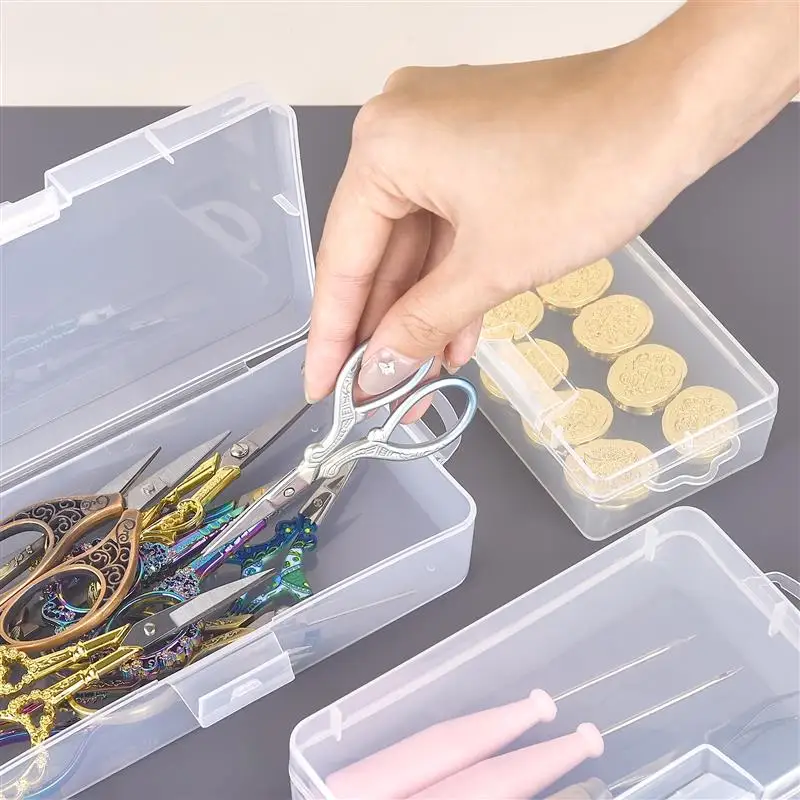 Мини-пластиковая коробка прямоугольная полупрозрачная упаковочная для хранения