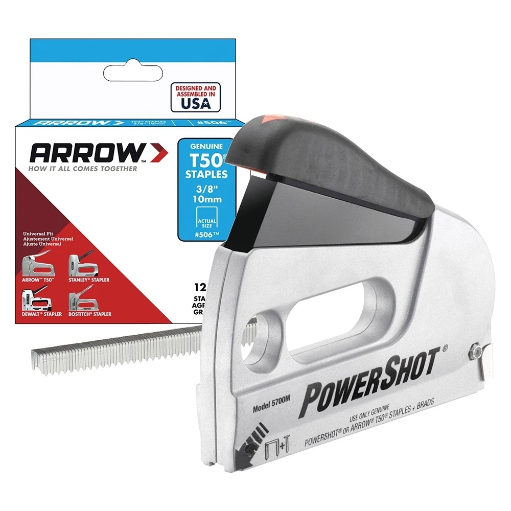 Arrow 5700 6-14mm Stapler/15mm Nails Professional Mechanical Nails Gun + 1250 Pcs stapler