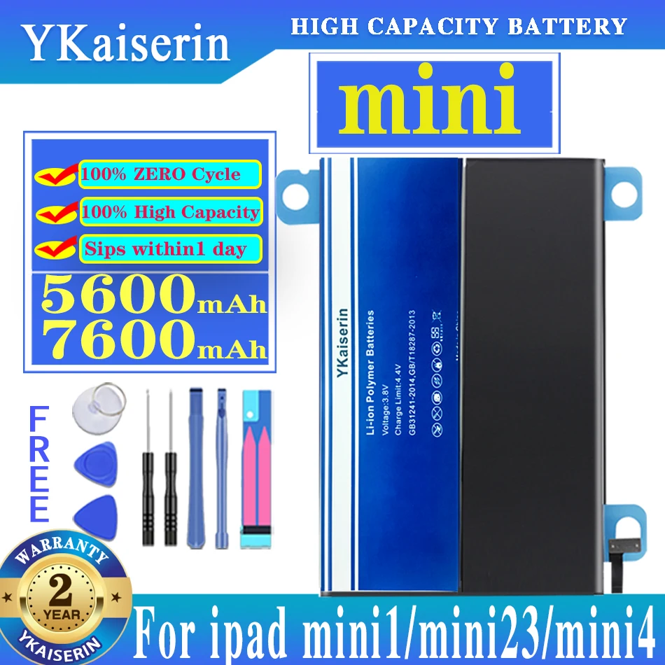 

Tablet Battery For Apple IPad Mini 1 2 3 4 for Ipad Mini1 Mini2 Mini3 Mini4 Replacement Battery A1512 A1489 A1490 A1491 A1601