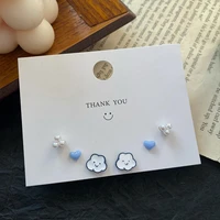 women clouds pearl earrings suit s925 silver needle piercing ear studs neo gothic exquisite simple cartoon cute girl jewelry