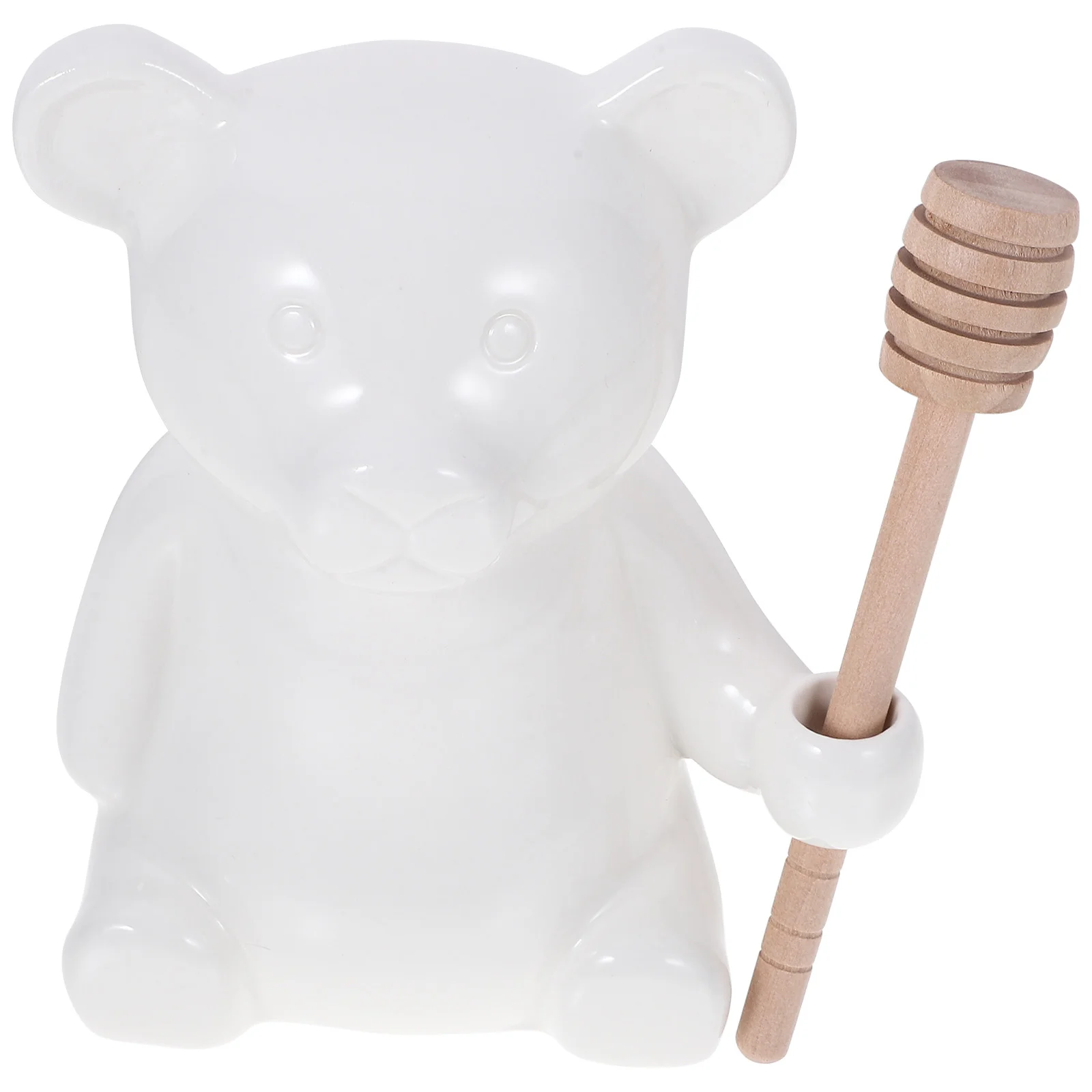 

1 Set Ceramic Honey Jar With Stirring Rod Bear Shaped Honey Contaniner Ceramic Honey Jar