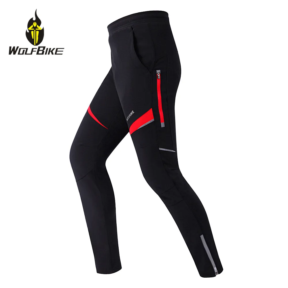 WOSAWE Water-repellent Men Cycling Pants Autumn Long MTB Bike Ropa Ciclismo Trousers Elastic Belt Windproof Downhill Underpants