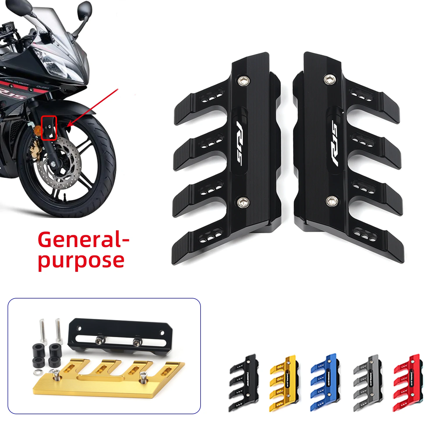 

For YAMAHA YZFR15 R15 2011-2020 Motorcycle Mudguard Side Protection Mount Shock Absorber Front Fender Cover Anti-fall Slider