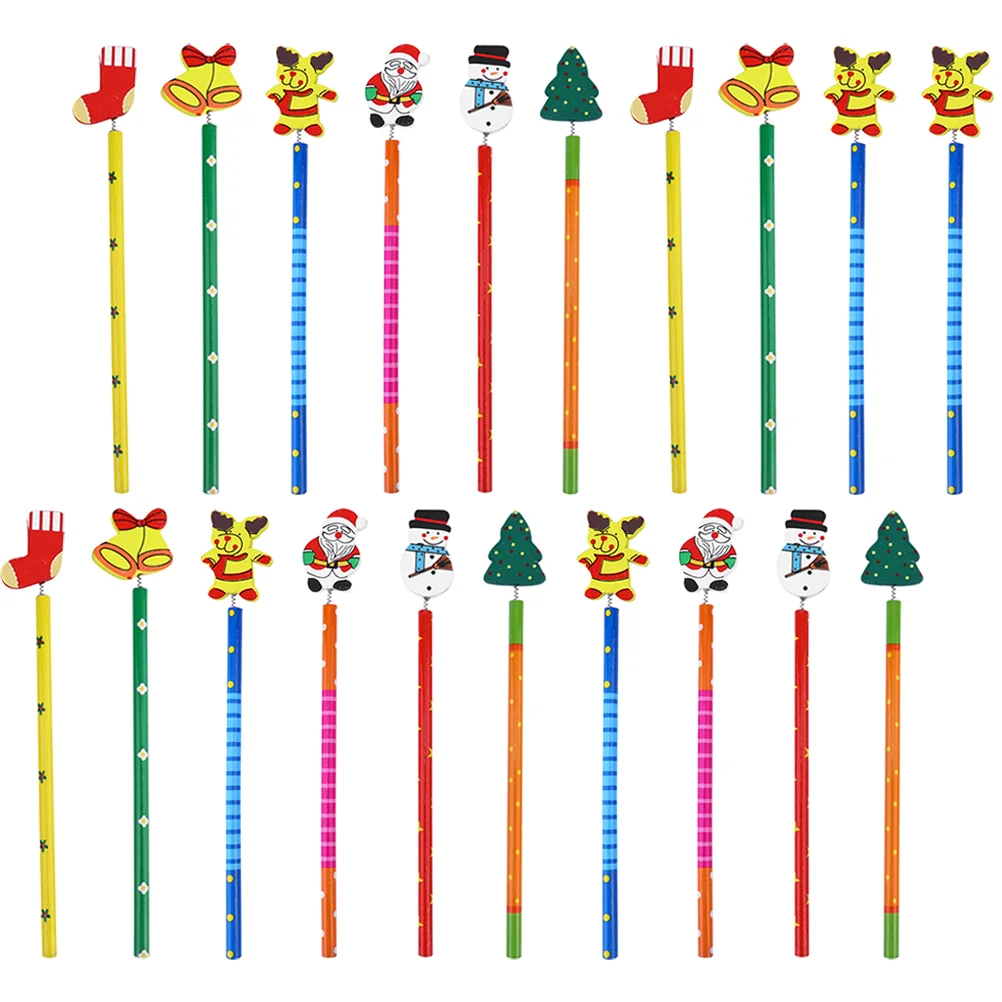 

Christmas Kids Woodenportable Children Stationery Cartoon Party School Writing Students Kit Accessory Funny Withkid Holiday