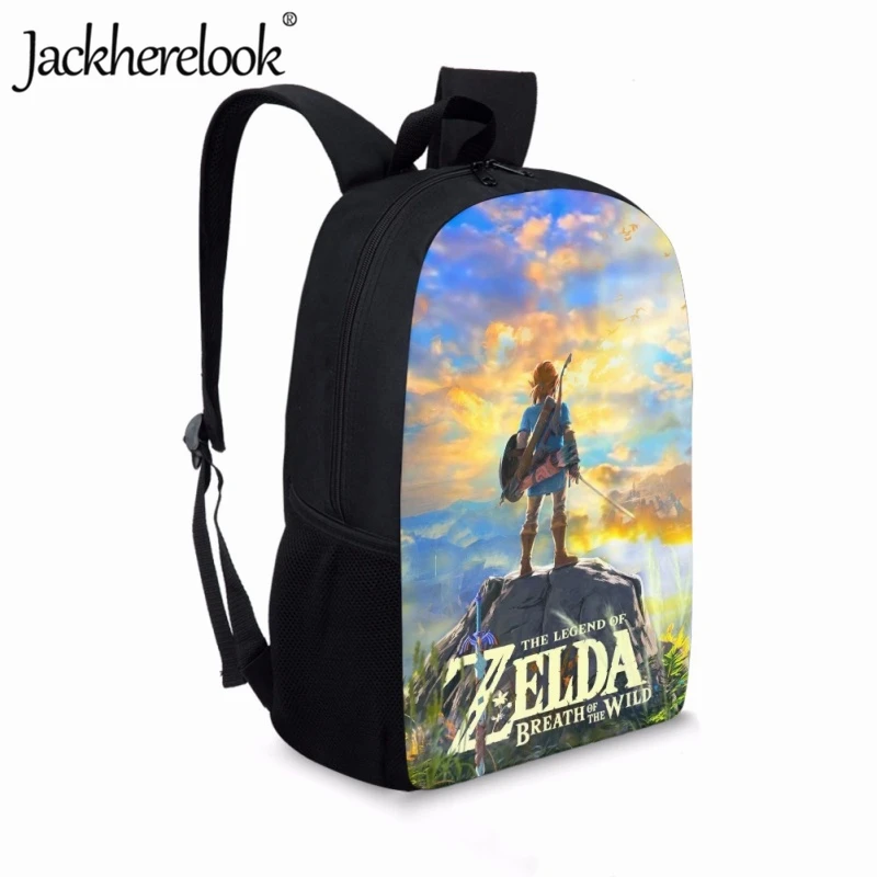 Jackherelook Children's School Bag Game Zelda: Breath of the Wild Print Book Bags Teenagers Boys Girls Sports Travel Backpack