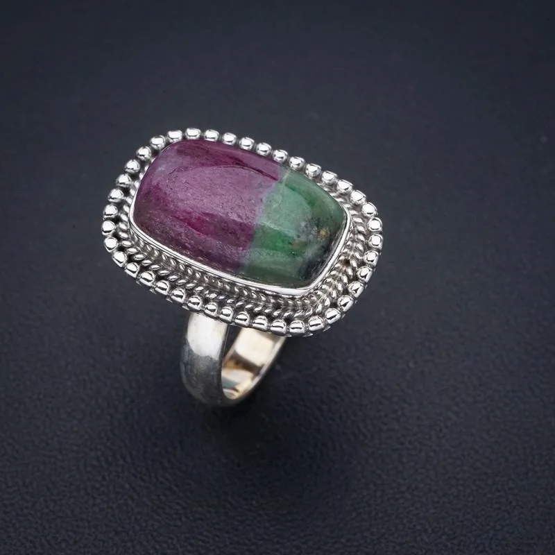 

StarGems Ruby Zoisite Handmade 925 Sterling Silver Ring 7.5 F1325