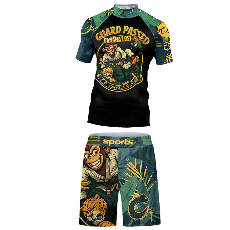 Cody Lundin Man Rash Guard BJJ OEM Одежда Быстросохнущая Дышащая Боевая Бег Зеленое Золото Полный комплект Муай Тай Джиу (art.: 3920d260991f0) - 3920d260991f0