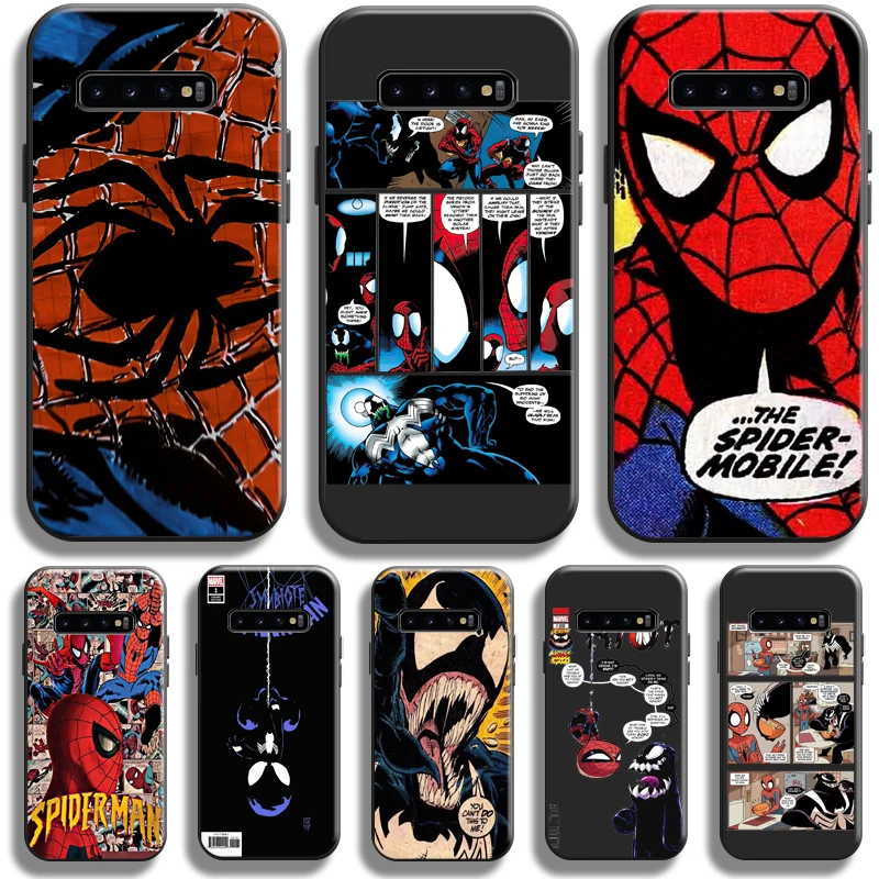 

Comics Spiderman Venom For Samsung Galaxy S10 S10 Plus S10 Lite S10E S10 5G Phone Case Black Liquid Silicon Back Funda Soft