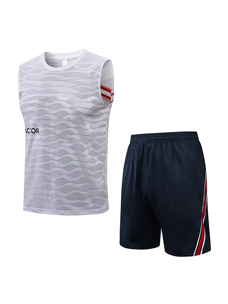 

2022 Men's Football Sleeveless Tracksuit Sports Maillot de foot Training Suit Survement Jogging Suit sweat suit