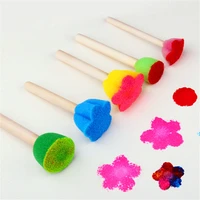 kids toddler sponge stamp brush kits flower drawing toys for children paint educational art and craft creativity boys girls