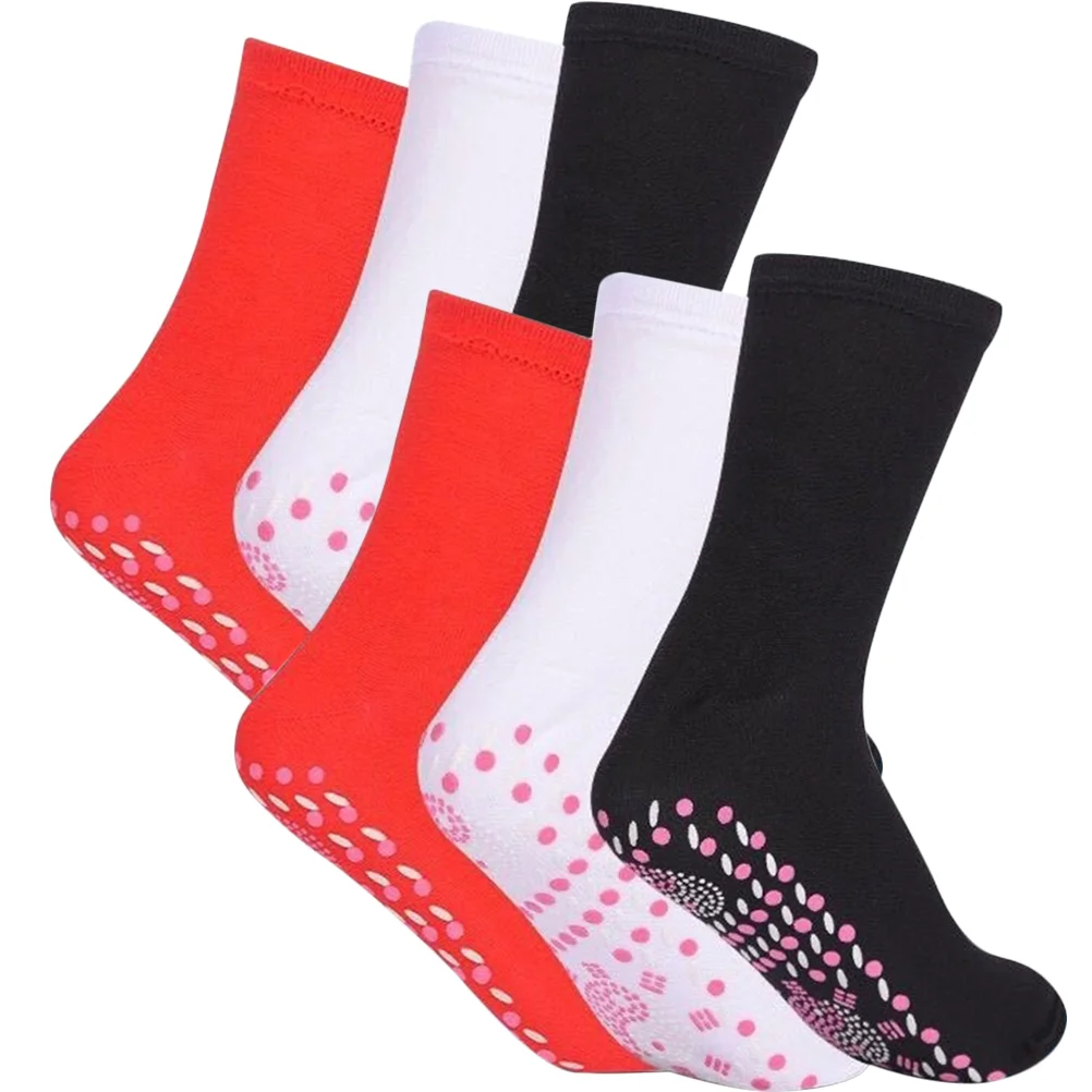 

3 Pairs of Heated Socks Massaging Non Skid Comfortable Socks Relaxation Feet Socks
