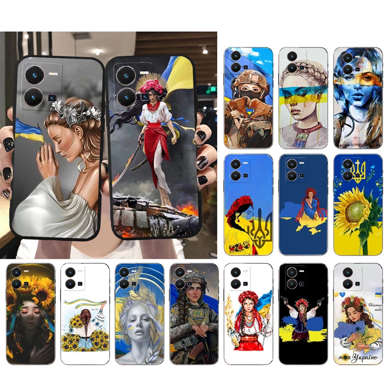 

Phone Case For VIVO Y53S Y33S Y11S Y31 Y21 Y70 Y20 Y21S Y72 Y55 Y76 Y51 Y01 V23E V21 V23 V21E Ukraine Flag Girl Case
