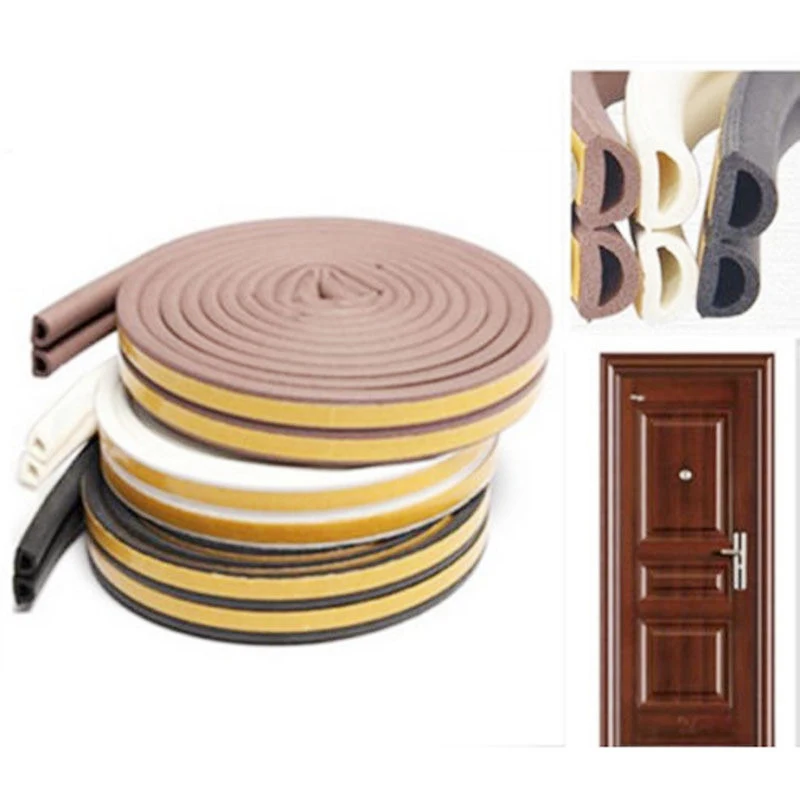 

5 Meters Self-adhesive DIPE Door and Window Sealing Strip Glass Window Anti-collision Rubber Strip Foam Sound Insulation Strip