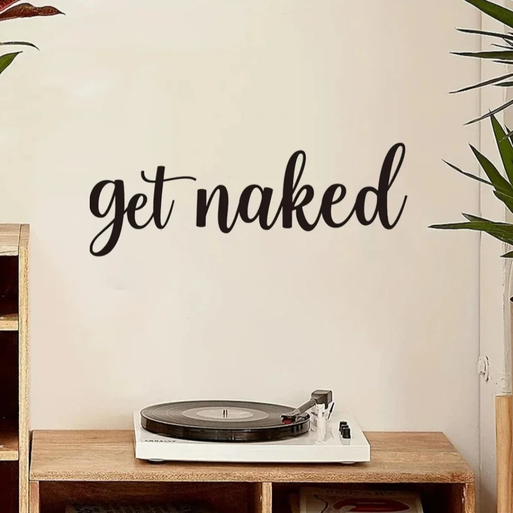 Черный Металлический Настенный Декор С Буквами Get Naked — Элегантный И Забавный Для